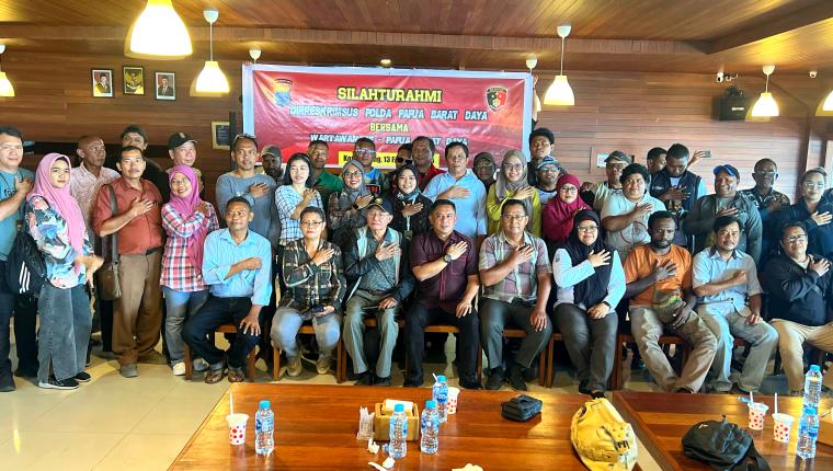 Jalin Silaturahmi Perkuat Sinergitas Jurnalis - Ditreskrimsus Polda Papua Barat Daya