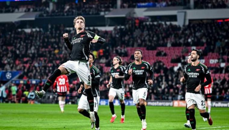 Arsenal Hancurkan PSV Eindhoven 7-1, Catatkan Rekor Baru di Liga Champions