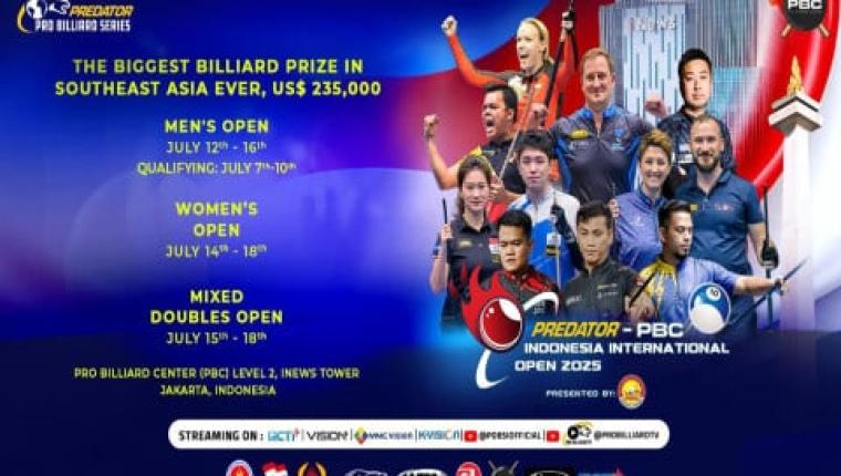 Predator PBC Indonesia International Open 2025 Siap Digelar, Hadiah Terbesar se-Asia Tenggara Capai USD 235.000