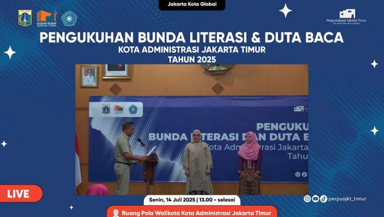 Wali Kota Jakarta Timur Kukuhkan Bunda Literasi dan Duta Baca 2025