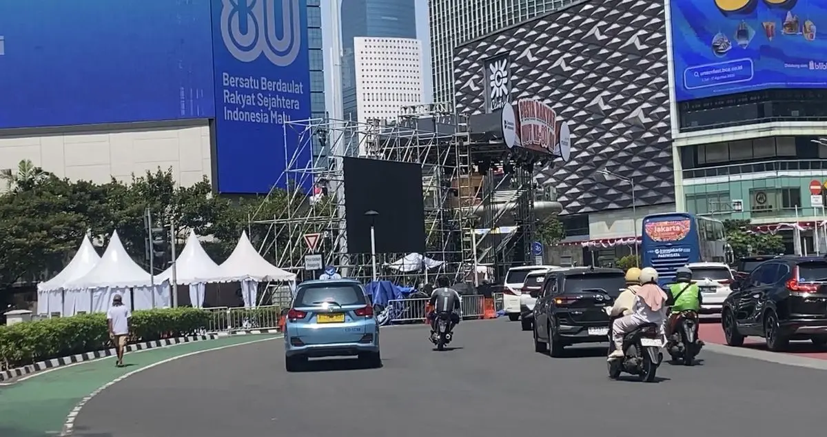 Panggung Pesta Rakyat HUT ke-80 RI Mulai Dibangun di Kawasan Monas–Sudirman