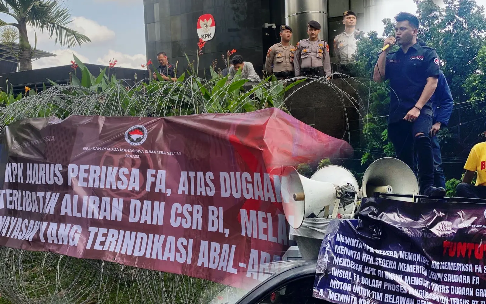 GAASS : Aksi di KPK Bongkar Mafia CSR Bank BI, yang diduga Melibatkan FA DPR RI Dapil Sumsel