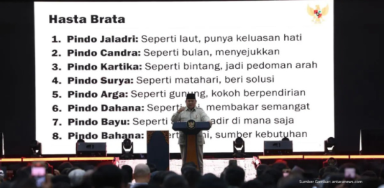 Prabowo Ungkap Delapan Watak Pemimpin dan Makna Keteguhan Sejati