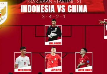 Susunan Pemain Timnas Indonesia vs China: Emil Audero Debut, Kluivert Buat Kejutan