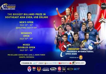 Predator PBC Indonesia International Open 2025 Siap Digelar, Hadiah Terbesar se-Asia Tenggara Capai USD 235.000