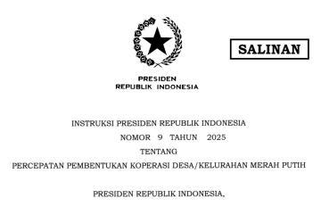 Inpres 9/2025 tentang Percepatan Pembentukan Koperasi Desa/Kelurahan Merah Putih
