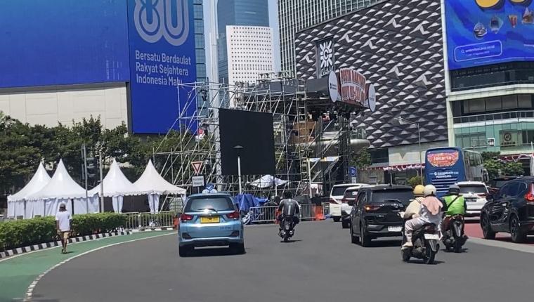 Panggung Pesta Rakyat HUT ke-80 RI Mulai Dibangun di Kawasan Monas–Sudirman
