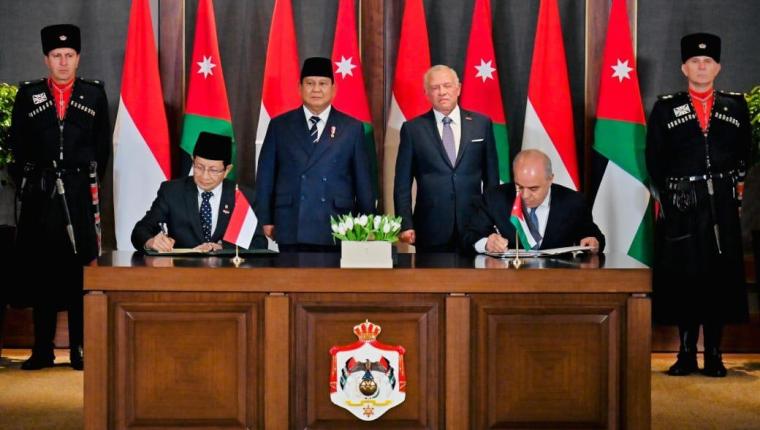 Presiden Prabowo dan Raja Abdullah II Saksikan Penandatanganan Empat MoU Strategis Indonesia–Yordania