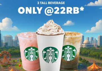 Rayakan HUT Jakarta ke-498, Starbucks Hadirkan Promo 3 Tall Rp66.000!