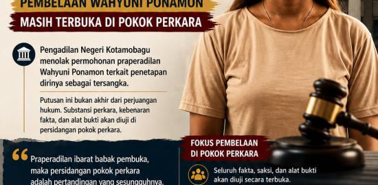 Praperadilan Ditolak, Harapan Belum Padam: Pembelaan Wahyuni Ponamon Masih Terbuka di Pokok Perkara