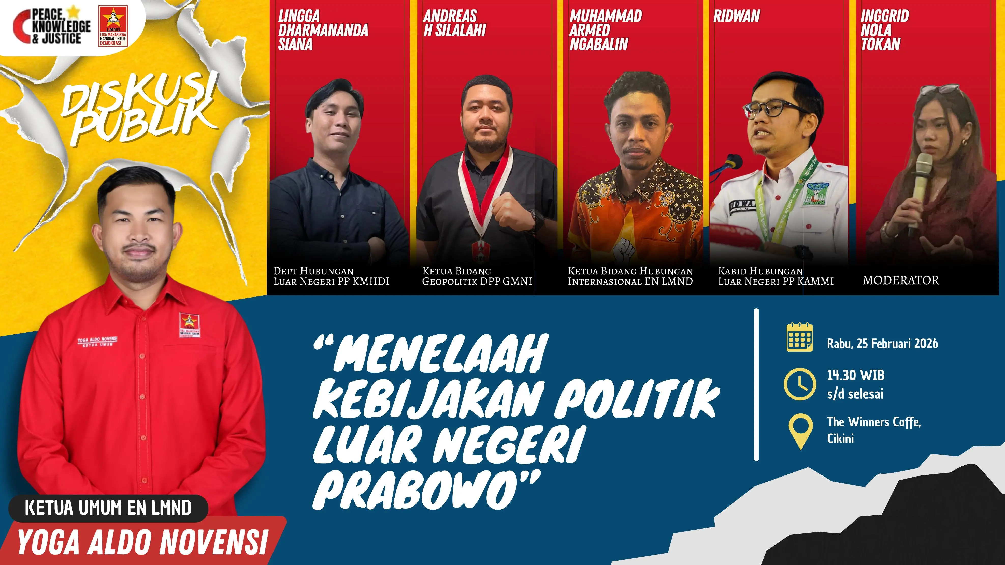 Indonesia Masuk Board Of Peace, EN LMND Gelar Diskusi Publik Bersama OKP Nasional