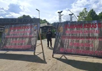 Maraknya Pertambangan Ilegal, Polres Minahasa Tenggara Pasang Baliho Himbauan dan Larangan Pertambangan Ilegal di Ratatotok