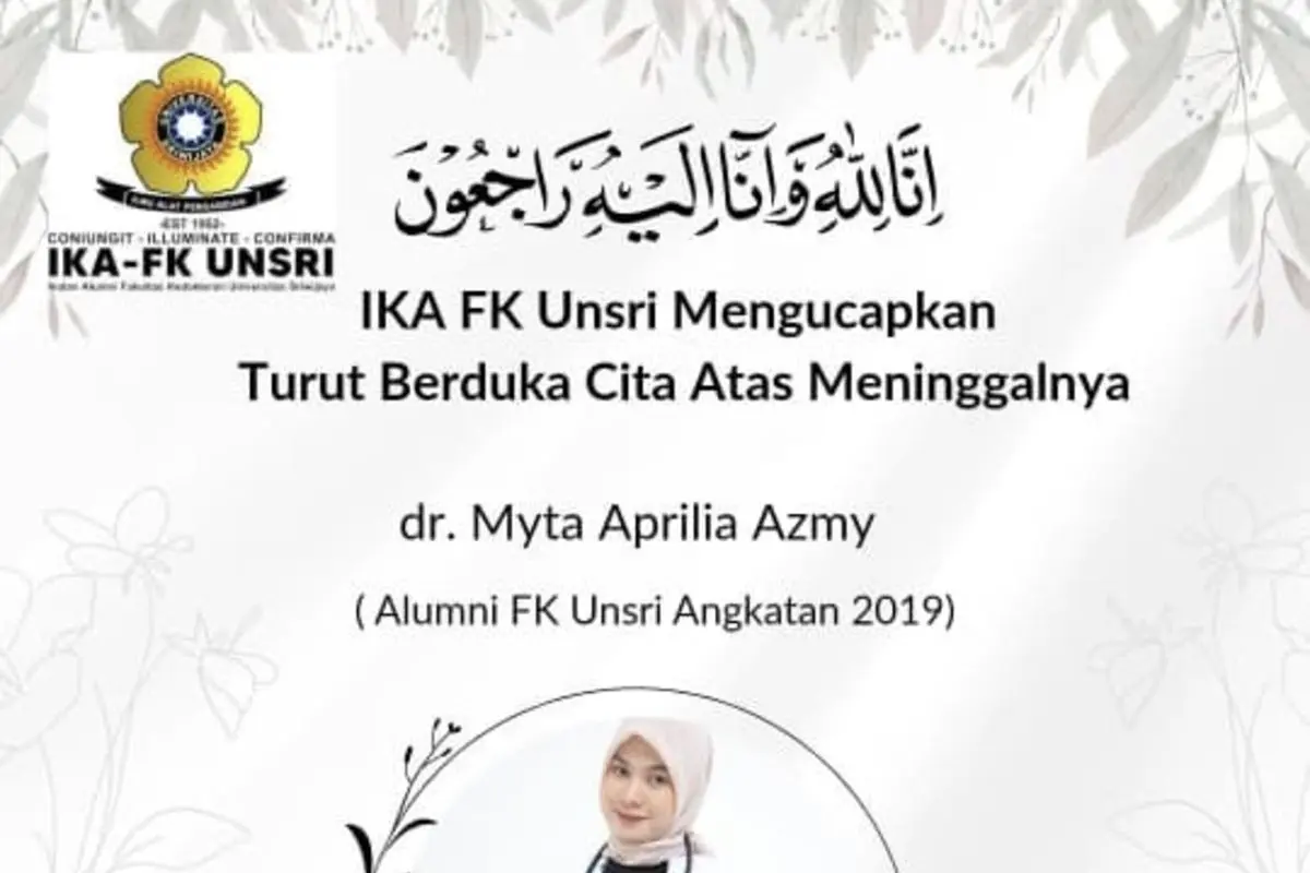 IKA FK Unsri Kawal Kasus Meninggalnya Dokter Internship, Tunggu Investigasi Kemenkes