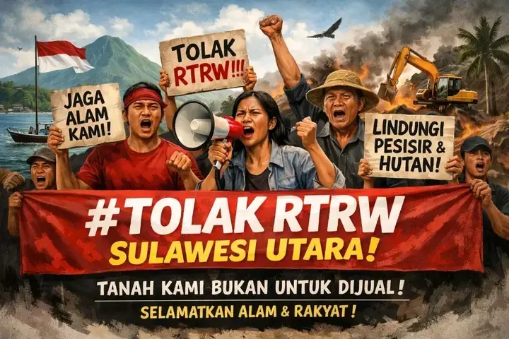 LBH Manado Bersama Masyarakat Sipil Gelar Aksi Depan DPRD Provinsi: Tolak Rancangan Perda RTRW Sulawesi Utara Periode 2026-2024