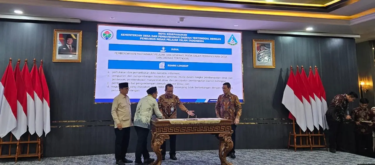 PB PII Teken Nota Kesepahaman dengan Kemendes PDT, Perkuat Sinergi Pembangunan Desa dan Generasi Muda