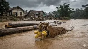 Cek Fakta : Video Harimau Terbawa Banjir di Sibolga Ditonton Ratusan Ribu Kali