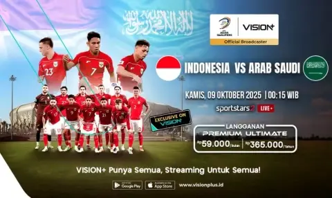 Laga Indonesia vs Arab Saudi Siap Panaskan Malam Ini, Saksikan Live Eksklusif di VISION+!