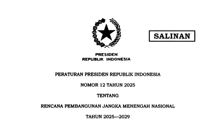 Presiden Prabowo Terbitkan Perpres RPJMN 2025-2029