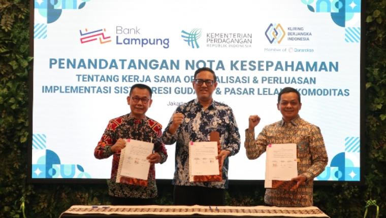 Optimalkan Peran SRG dan PLK, Bappebti Teken MoU dengan PT KBI dan PT BPD Lampung