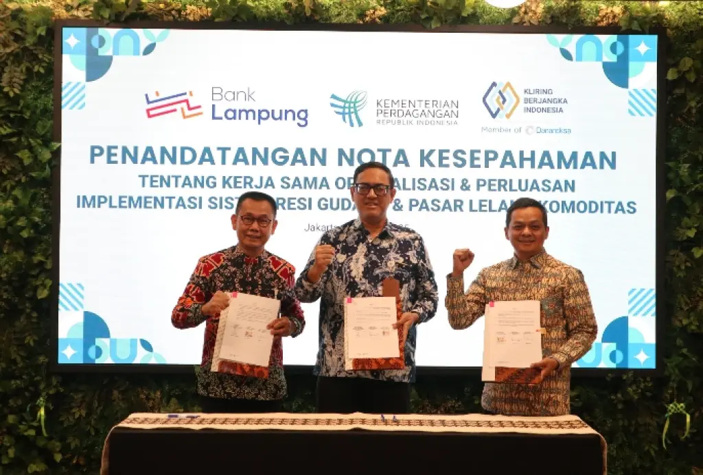 Optimalkan Peran SRG dan PLK, Bappebti Teken MoU dengan PT KBI dan PT BPD Lampung
