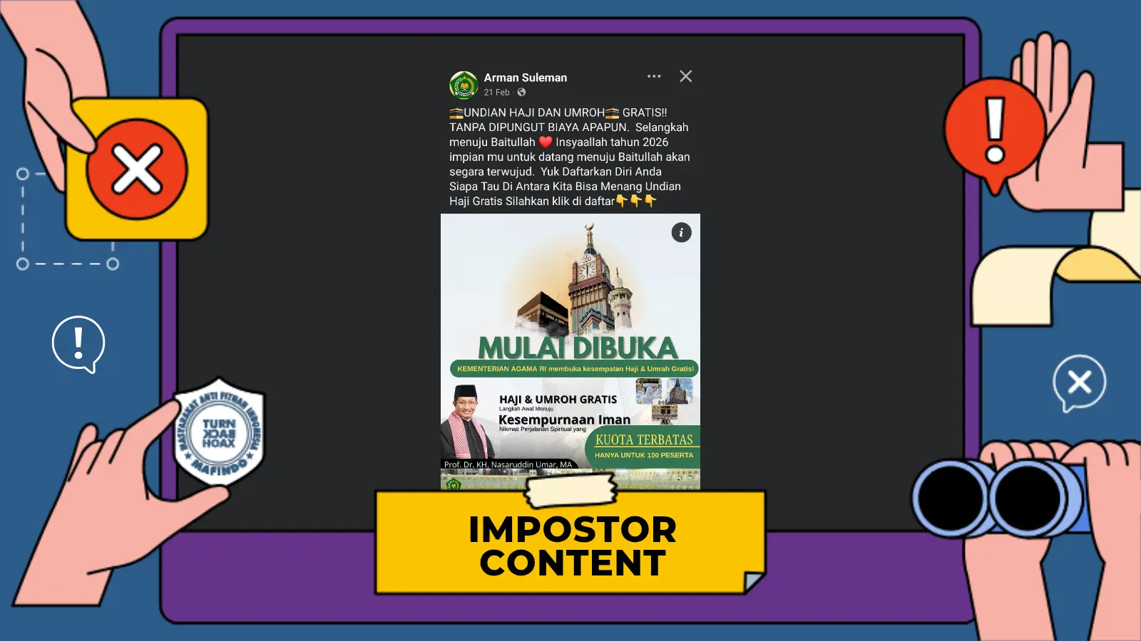 [PENIPUAN] Tautan "Undian Haji dan Umrah Gratis Kemenag 2026"