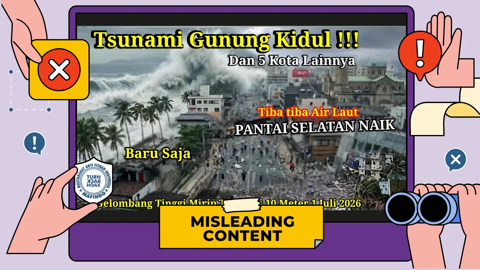 [SALAH] Tsunami Setinggi 10 Meter Terjang Gunungkidul