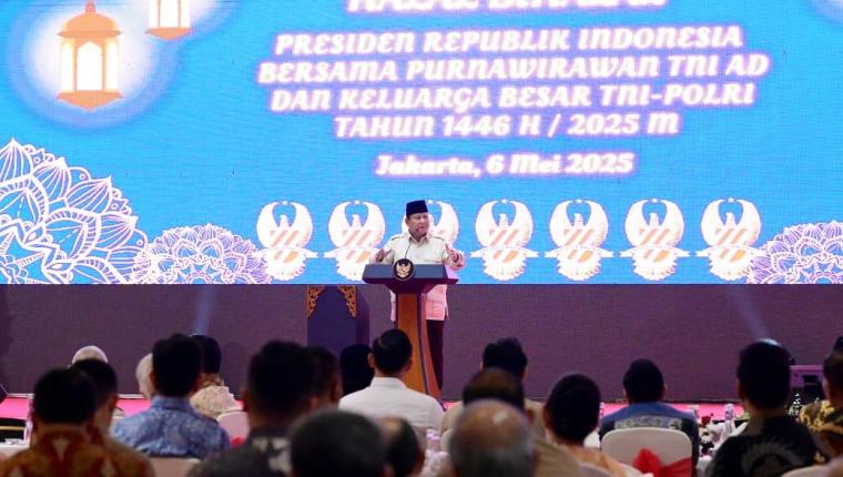 Presiden Prabowo Hadiri Halal Bihalal dengan Purnawirawan TNI AD dan Keluarga Besar TNI-Polri