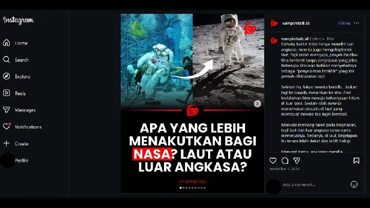 [SALAH] Klaim NASA Berhenti Meneliti Lautan Sejak 1978 Karena Temuan Menakutkan