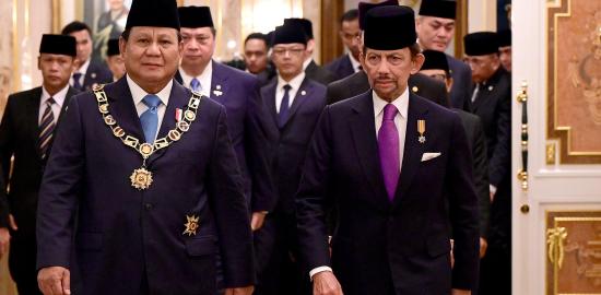 Presiden Prabowo Terima Bintang Kebesaran Tertinggi dari Sultan Hassanal Bolkiah