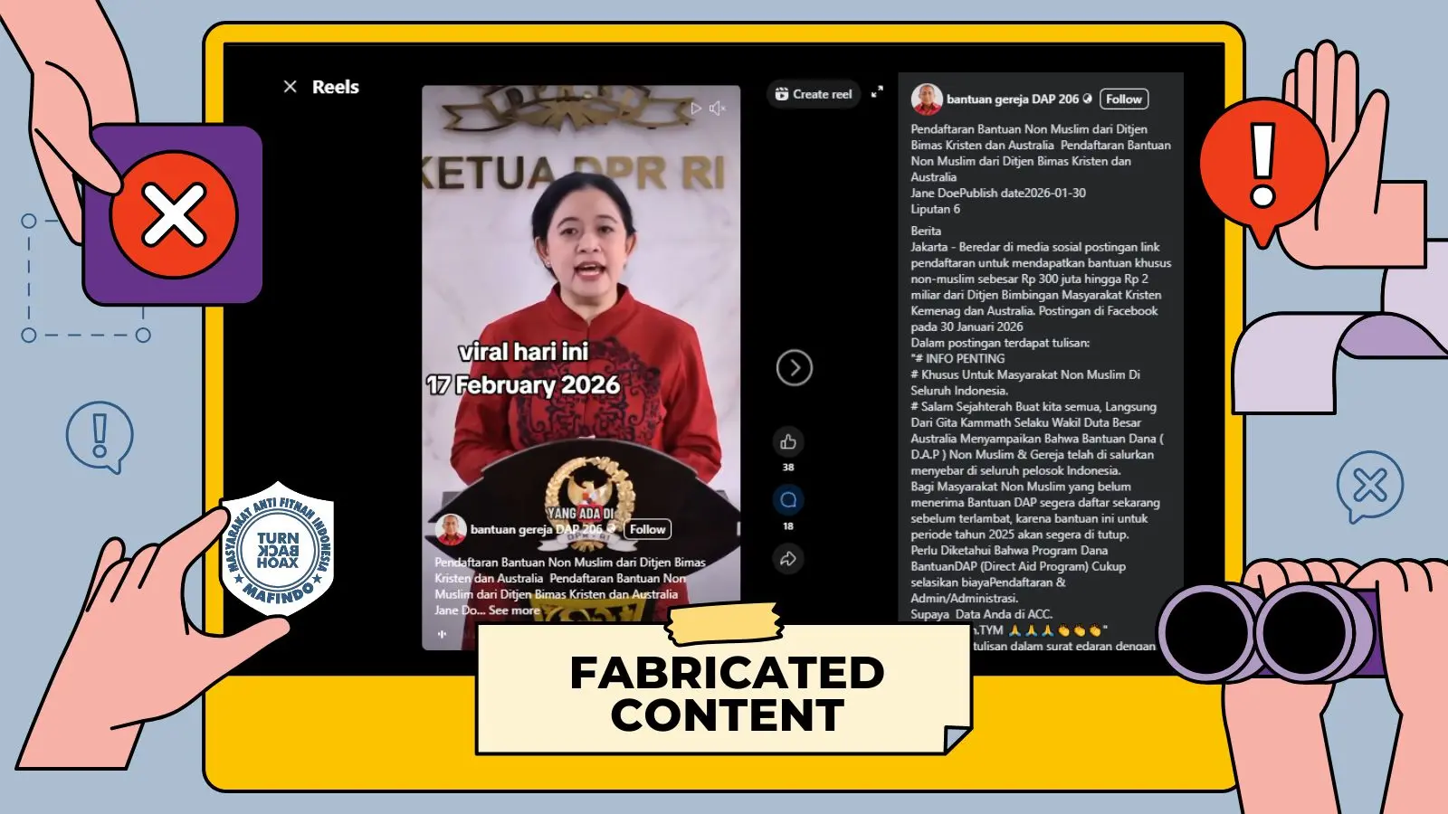 [SALAH] Puan Maharani Umumkan Dana Bantuan untuk Umat Kristen