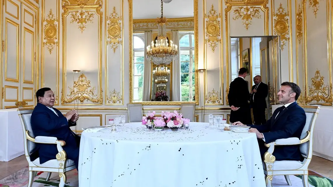 Presiden Prabowo Hadiri Jamuan Santap Malam Privat Bersama Presiden Macron