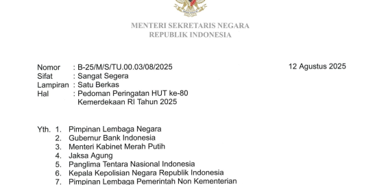 Mensesneg: 16 Ribu Undangan Hadiri Peringatan HUT ke-80 Kemerdekaan RI