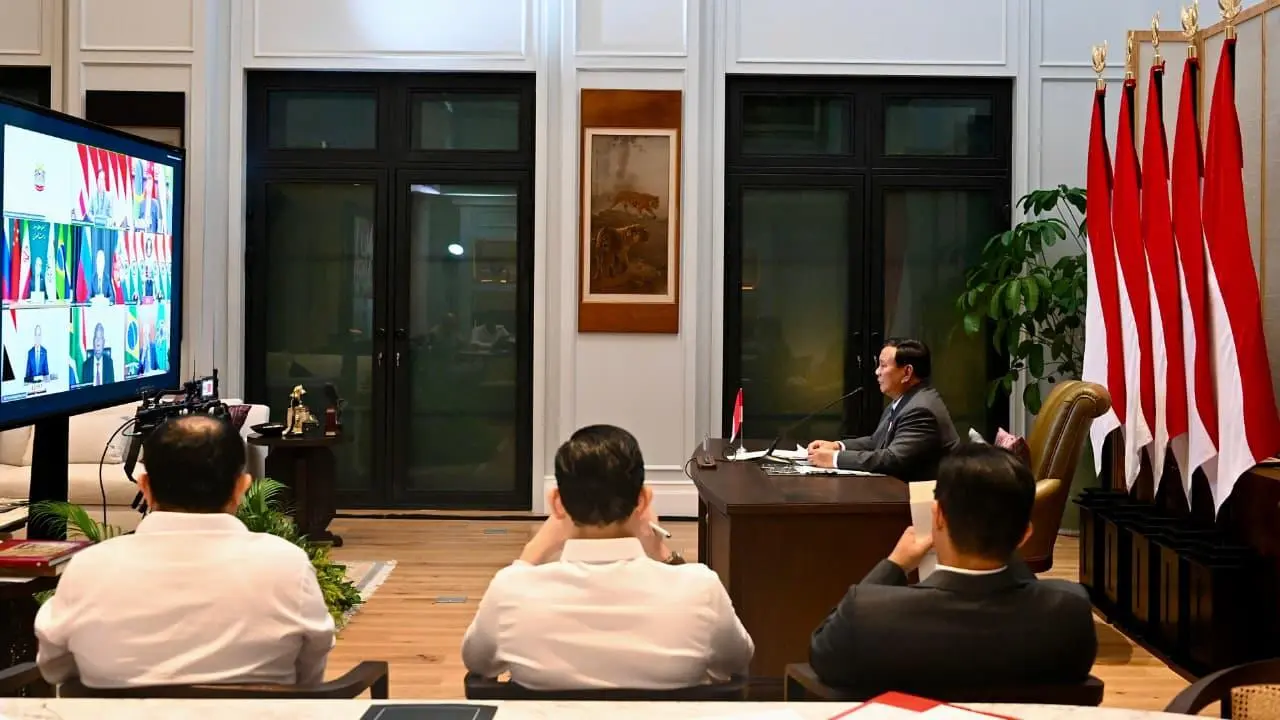 Presiden Prabowo Hadiri Pertemuan Virtual BRICS Leaders