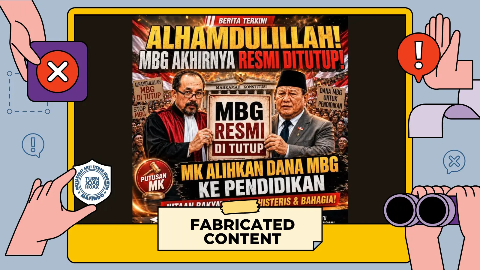 [SALAH] MK Alihkan Dana MBG ke Pendidikan Usai Program MBG Ditutup