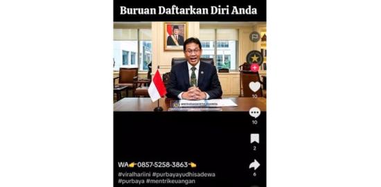 [SALAH] Hoaks! Video Purbaya larang masyarakat ikut program dana hibah lain selain dari pemerintah