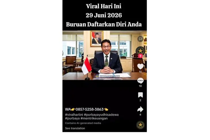 [SALAH] Hoaks! Video Purbaya larang masyarakat ikut program dana hibah lain selain dari pemerintah