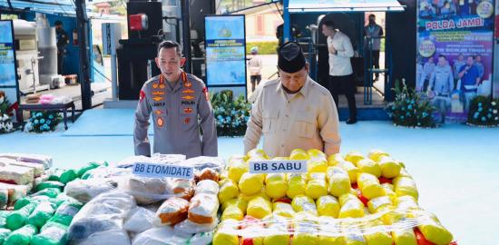 Presiden Prabowo Musnahkan Barang Bukti 214,84 Ton Narkoba Selama Setahun Periode Pemerintahan