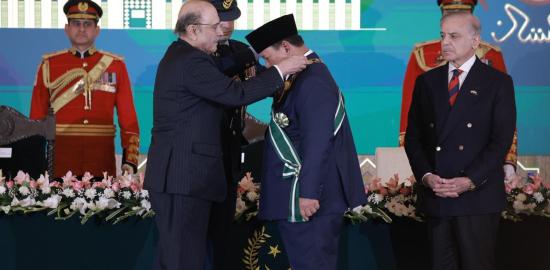 Pertemuan Bilateral Presiden Prabowo dan Presiden Zardari di Aiwan E Sadr