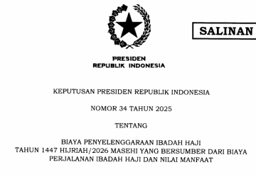 Informasi Keppres Mengenai Biaya Penyelenggaraan Ibadah Haji 1447 H