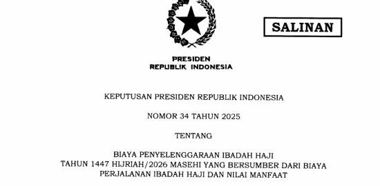 Informasi Keppres Mengenai Biaya Penyelenggaraan Ibadah Haji 1447 H