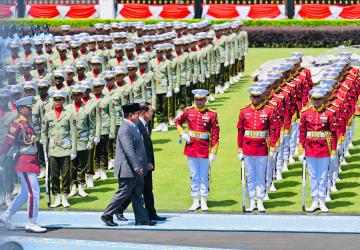 Presiden Prabowo Terima Kunjungan Resmi Presiden Senat Hun Sen di Istana Merdeka