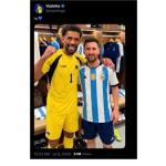 [SALAH] Cek fakta, foto Kiper Cape Verde Vozinha merangkul Lionel Messi di ruang ganti