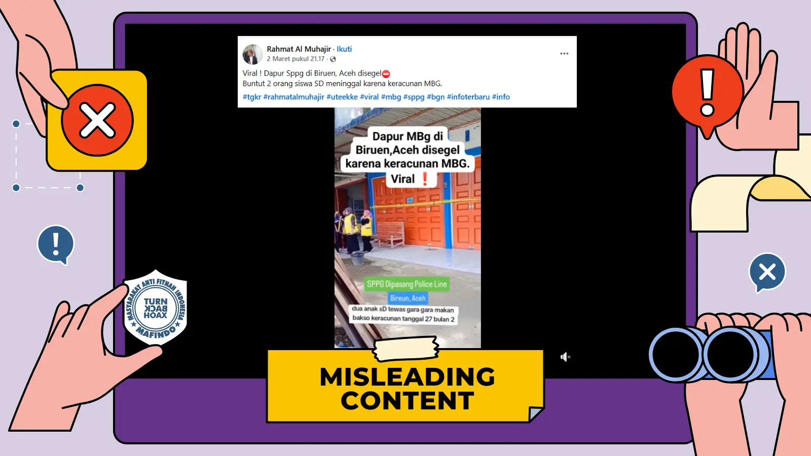 [SALAH] Dua Siswa SD di Aceh Meninggal Keracunan MBG