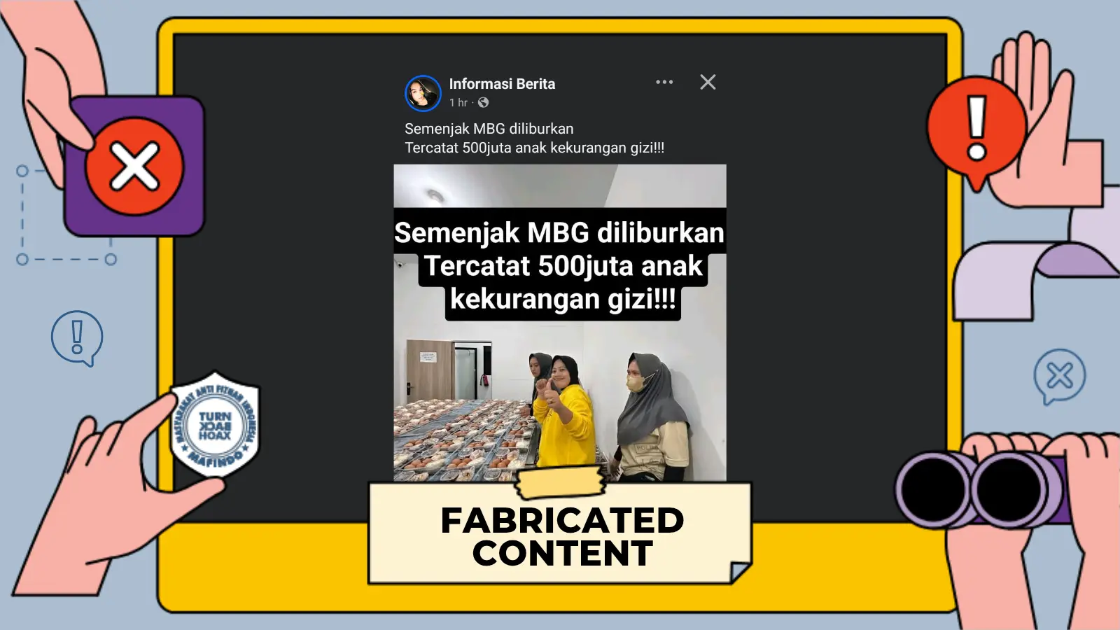 [SALAH] 500 Juta Anak Kekurangan Gizi Usai MBG Diliburkan