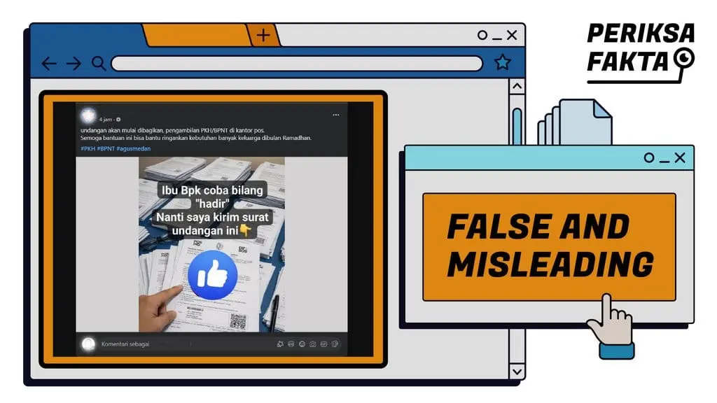 [SALAH] Hoaks Undangan Pengambilan PKH/BPNT Dikirim Melalui Komentar FB