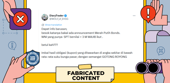 [SALAH] WNI Pemilik SPT di Atas Rp3 Miliar Wajib Beli Obligasi Merah Putih