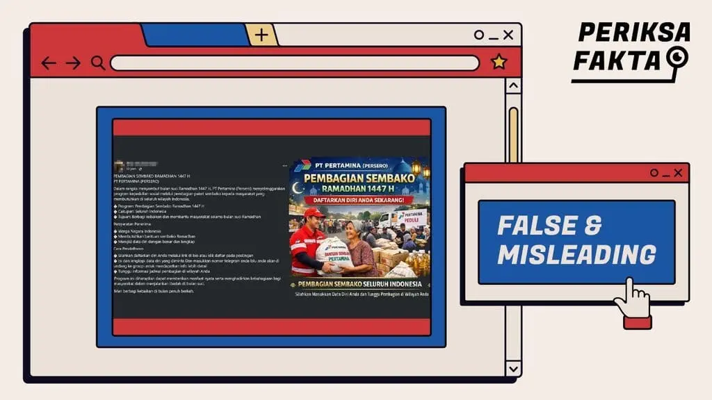 [SALAH] Hoaks Tautan Pendaftaran Sembako Ramadhan 1477 H dari Pertamina
