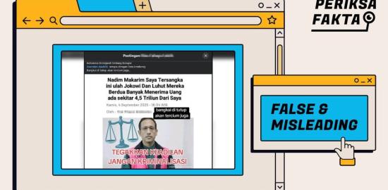 [SALAH] Hoaks Berita Nadiem Sebut Luhut dan Jokowi di Kasus Chromebook