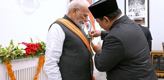 Presiden Prabowo Anugerahkan Bintang Republik Indonesia Adipurna kepada PM Narendra Modi
