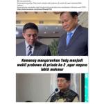 [SALAH] Hoaks! Kemenag sarankan Seskab Teddy jadi Wakil Presiden Prabowo untuk periode kedua